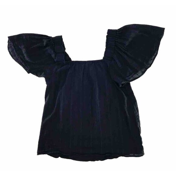 Zac & Rachel Women’s Black Flutter Sleeve Shirt See Photos For Measurements - Picture 2 of 6